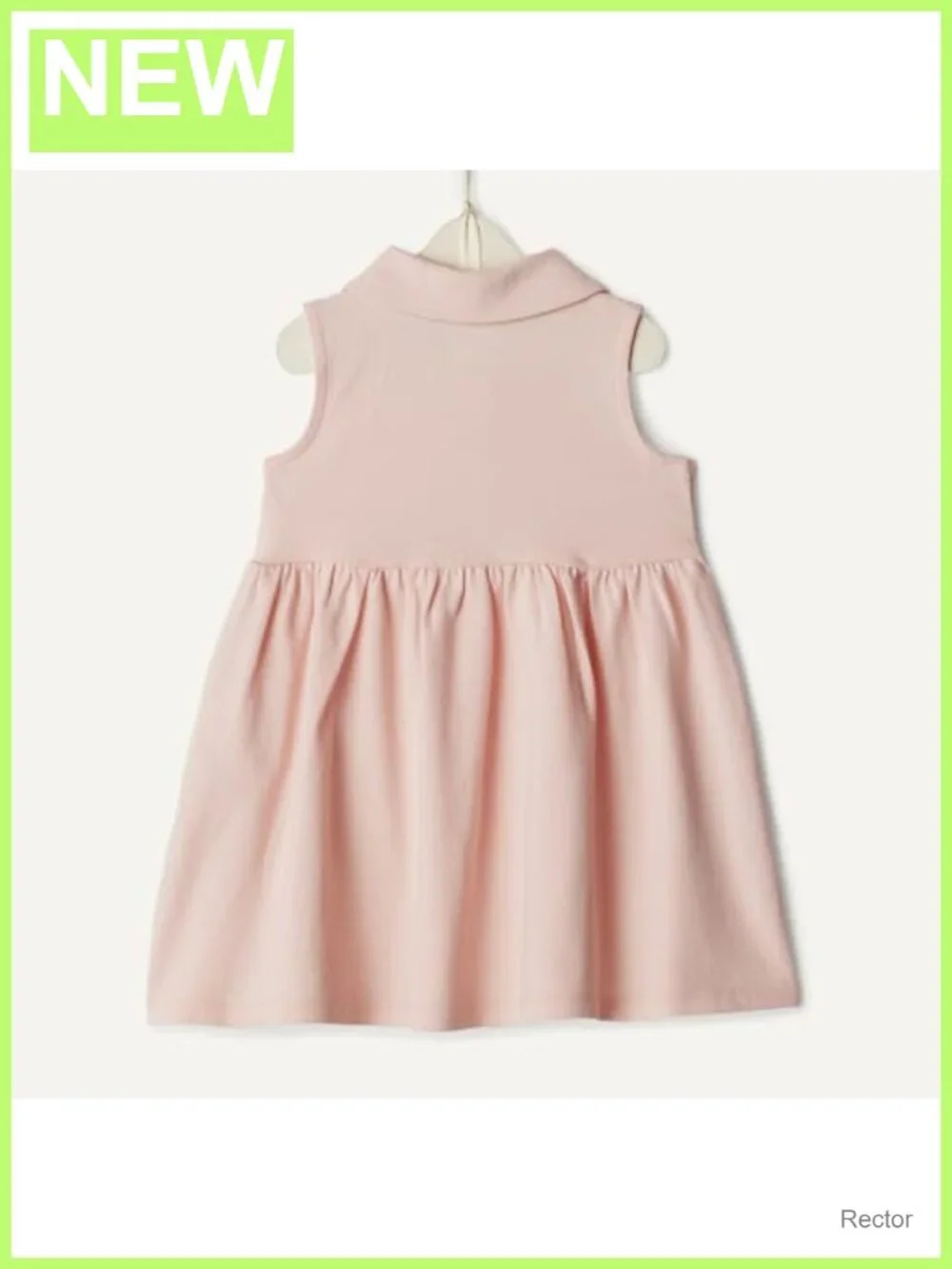 Toddler Girls Cotton Pique Sleeveless Polo Dress Gathered Waist